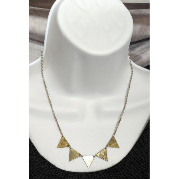 Jewelry - Silver And Gold Minimalist Triangle Necklace
